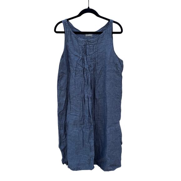 CP Shades Dresses & Skirts - CP Shades Gray Sleeveless Linen Midi Dress Size XL Made in USA Lagenlook